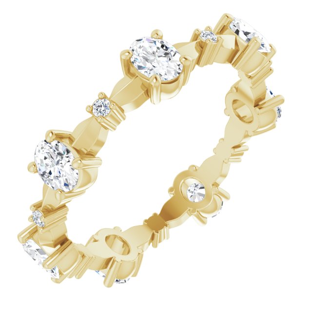 1.33 Carat Oval & Round Diamond Eternity Wedding Band - Elegant Stackable Ring for Anniversary, Engagement, or Bridal Jewelry Gift