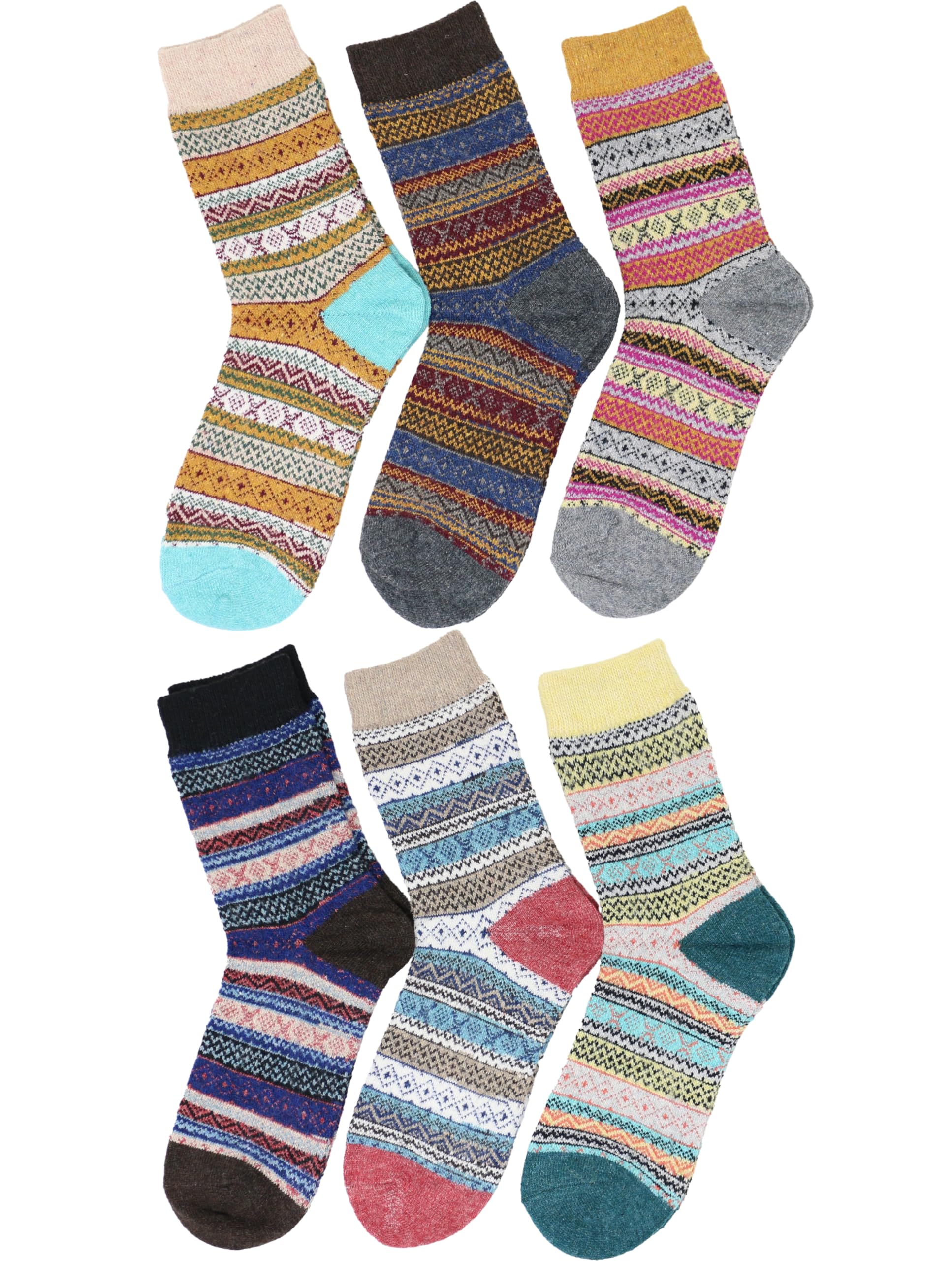 KMystic Women's 6-Pack Hiking Trail Socks - Moisture Wicking & Cushioned for Outdoor Adventures, Camping & Backpacking