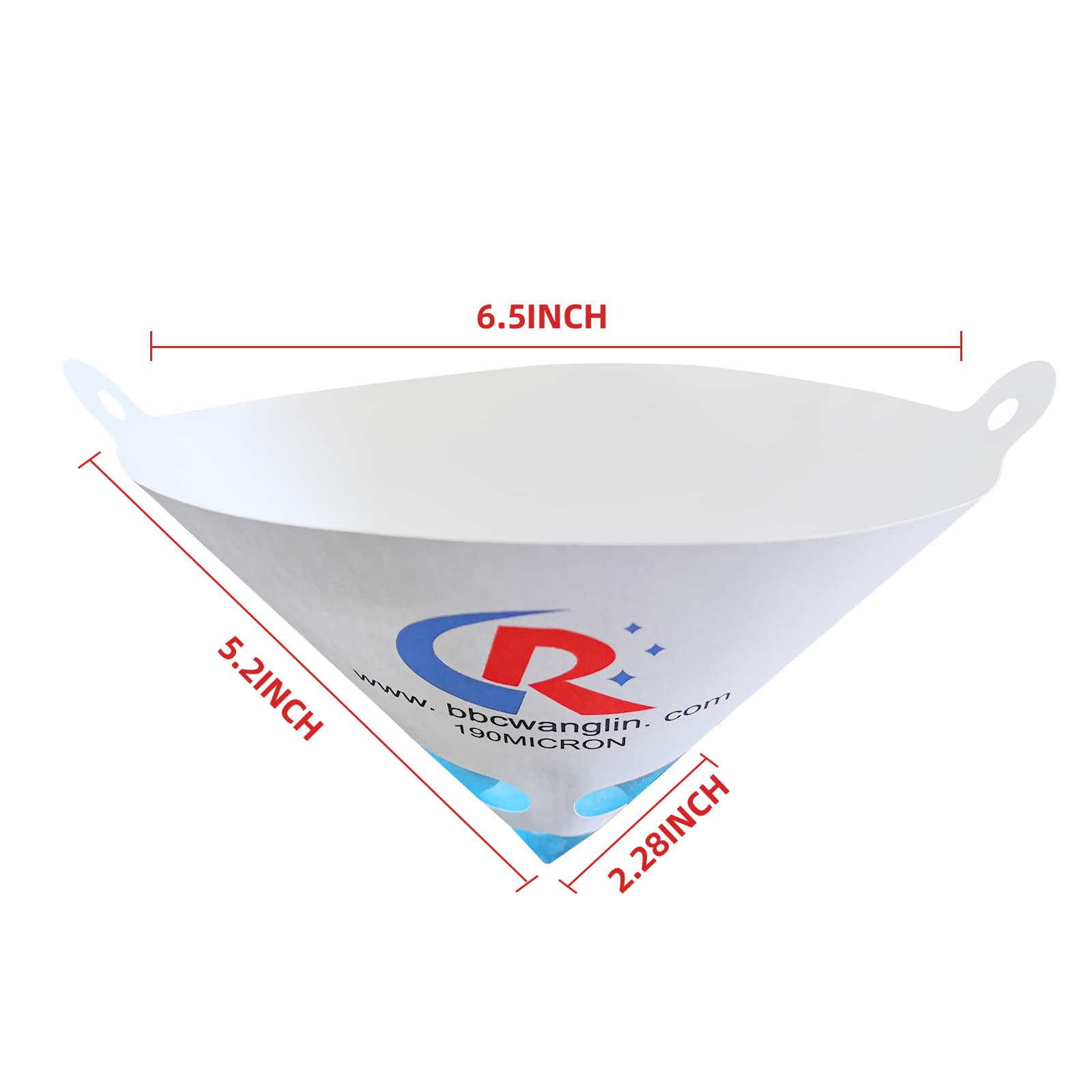 50 Pack 190 Micron Paint Strainers for Spray Guns - Automotive & Resin Filtering