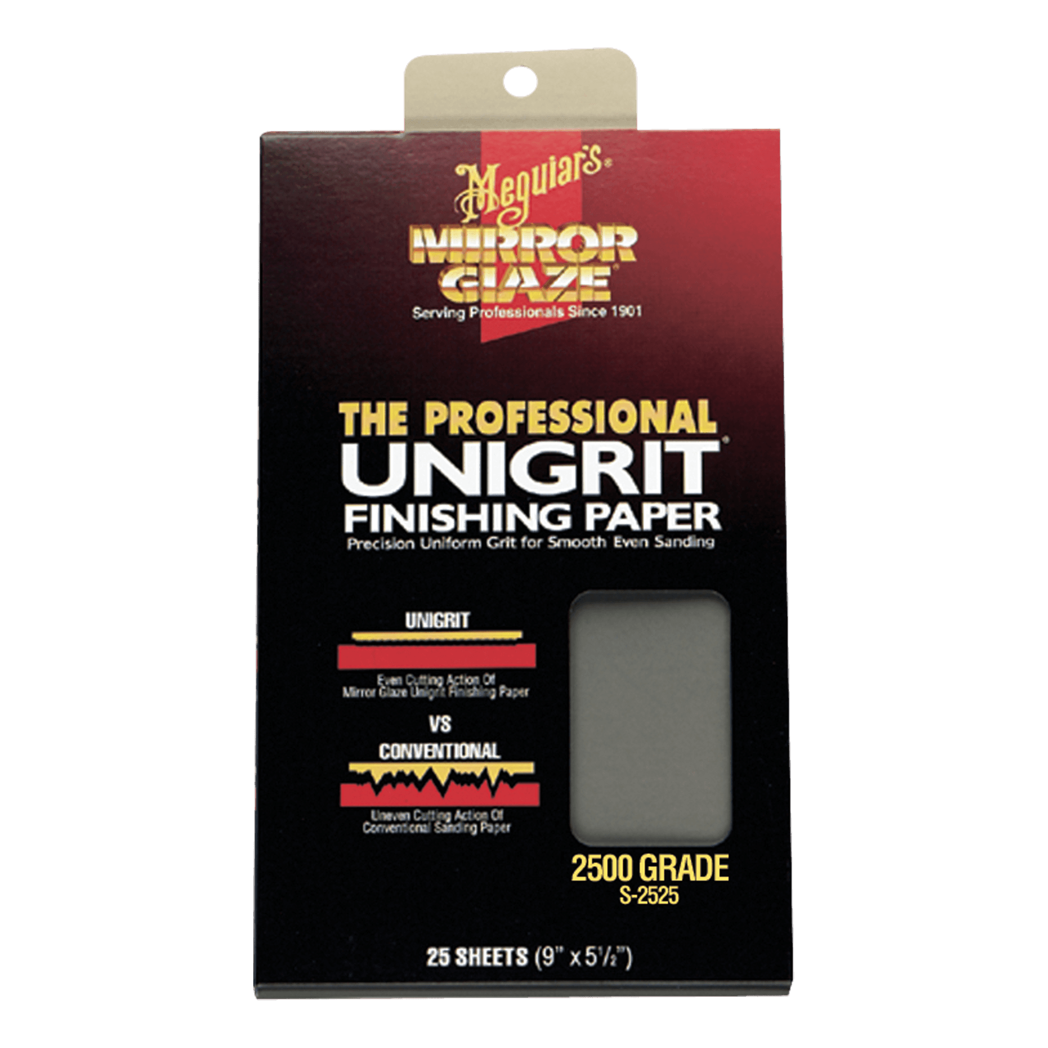Meguiar's Mirror Glaze Unigrit Finishing Sandpaper - 25 Sheets Pack for Automotive Paint Correction & Detailing | Perfect for Car Polishing, Scratch Removal & Surface Prep