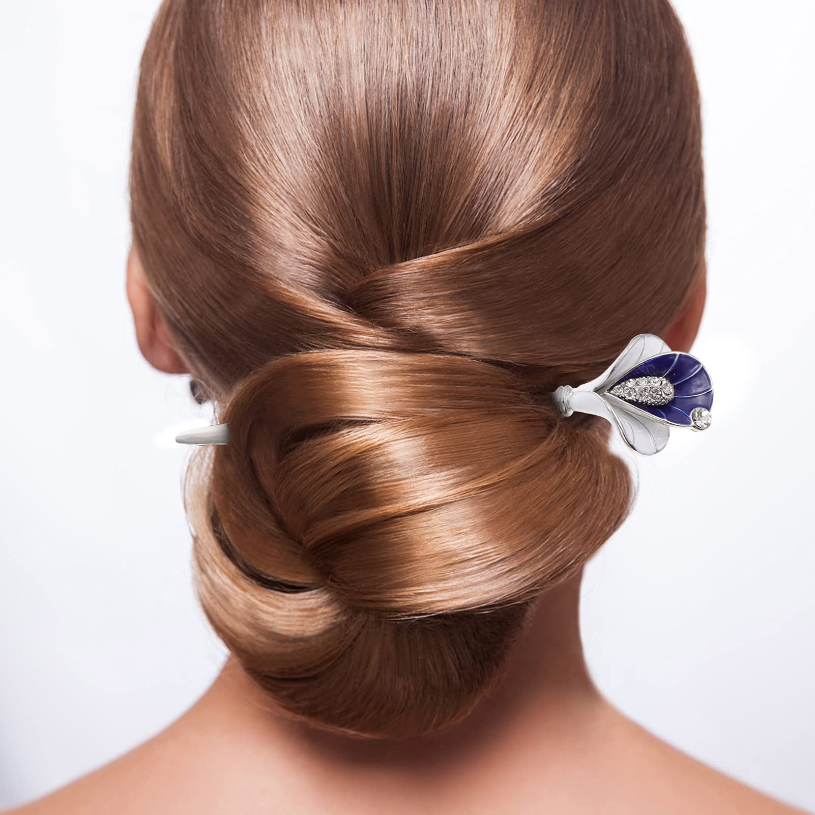 Beaupretty Rhinestone Hair Stick - Chinese Style Hair Bun Chopstick, Flower Hair Pin for Women, Traditional Antique Hair Barrettes, Hanfu Hair Accessory - Perfect for Weddings, Cosplay, and Traditional Chinese Costume Styling