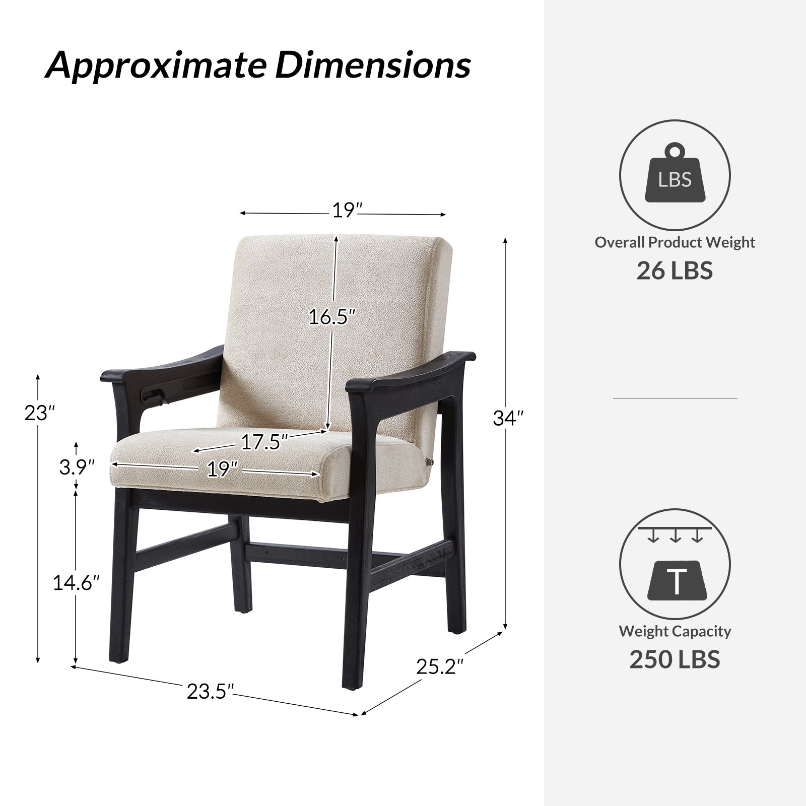Modern Upholstered Counter Stool with Quick Shift to Dining Chair - Versatile Kitchen Island, Bar & Dining Room Seating for Home & Restaurant Use