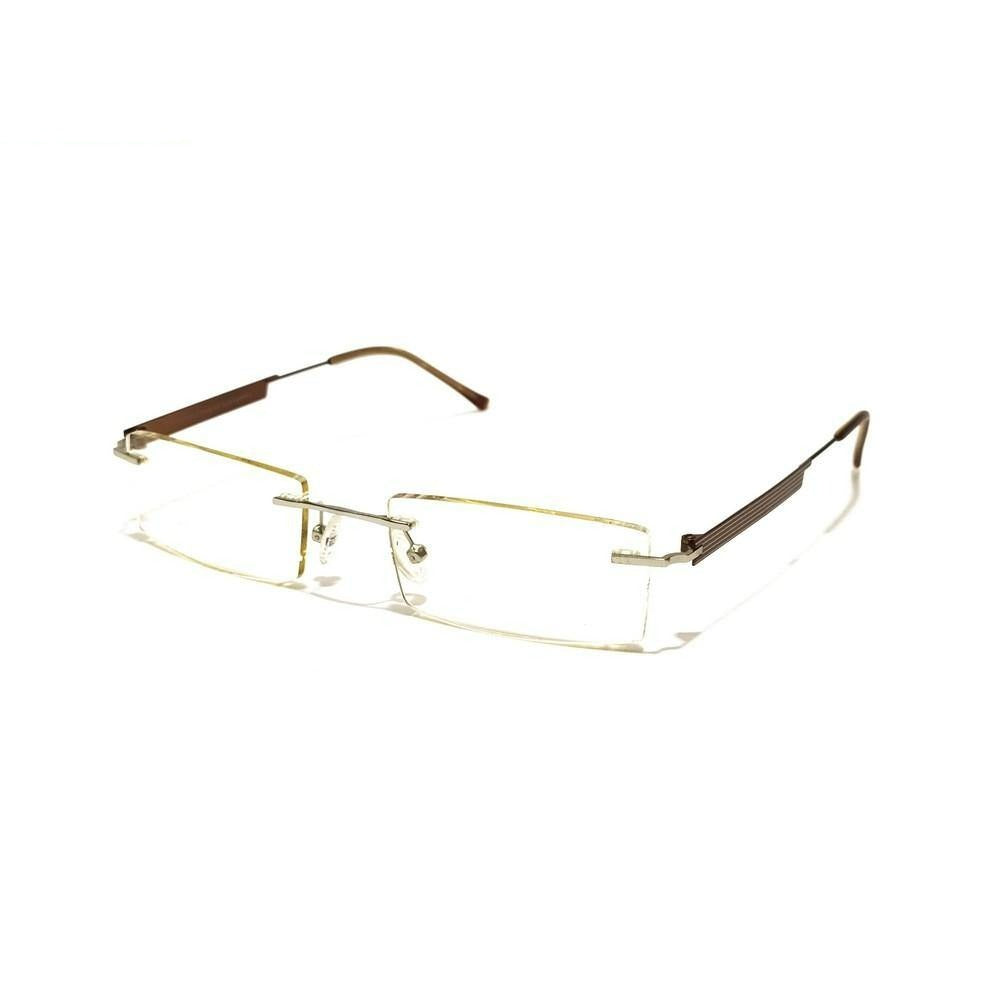 Anti-Blue Light Computer Glasses - Brown Rimless Frameless Eyewear 6057BR for Screen Time & Digital Eye Strain Relief