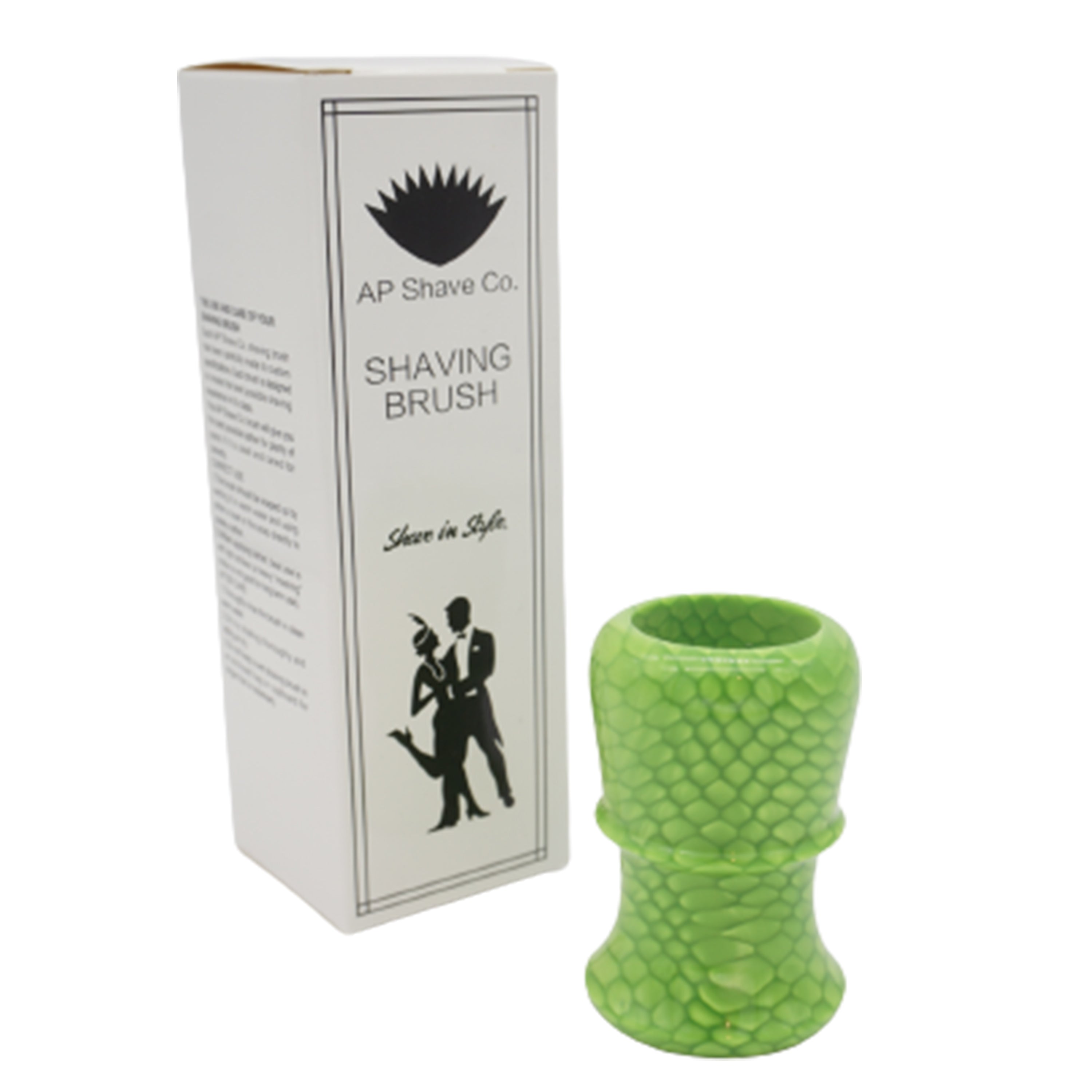 Premium Green Snakeskin Handcrafted Shaving Brush Handle - Fits 24mm & 26mm Knots - Perfect for Wet Shaving & Grooming Kits - Luxury Men's Shaving Accessories