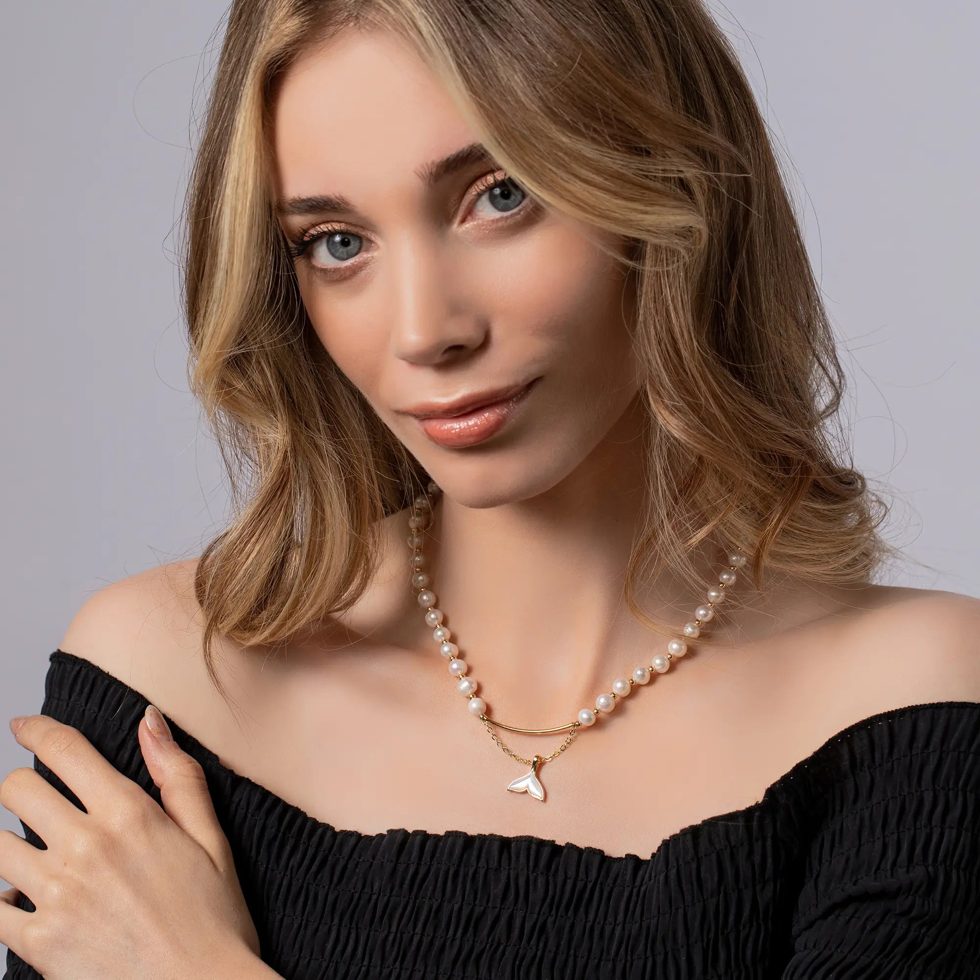 Organic Pearl Necklace for Women - Elegant Natural Freshwater Pearls Jewelry Gift for Bridal, Wedding, Anniversary & Special Occasions