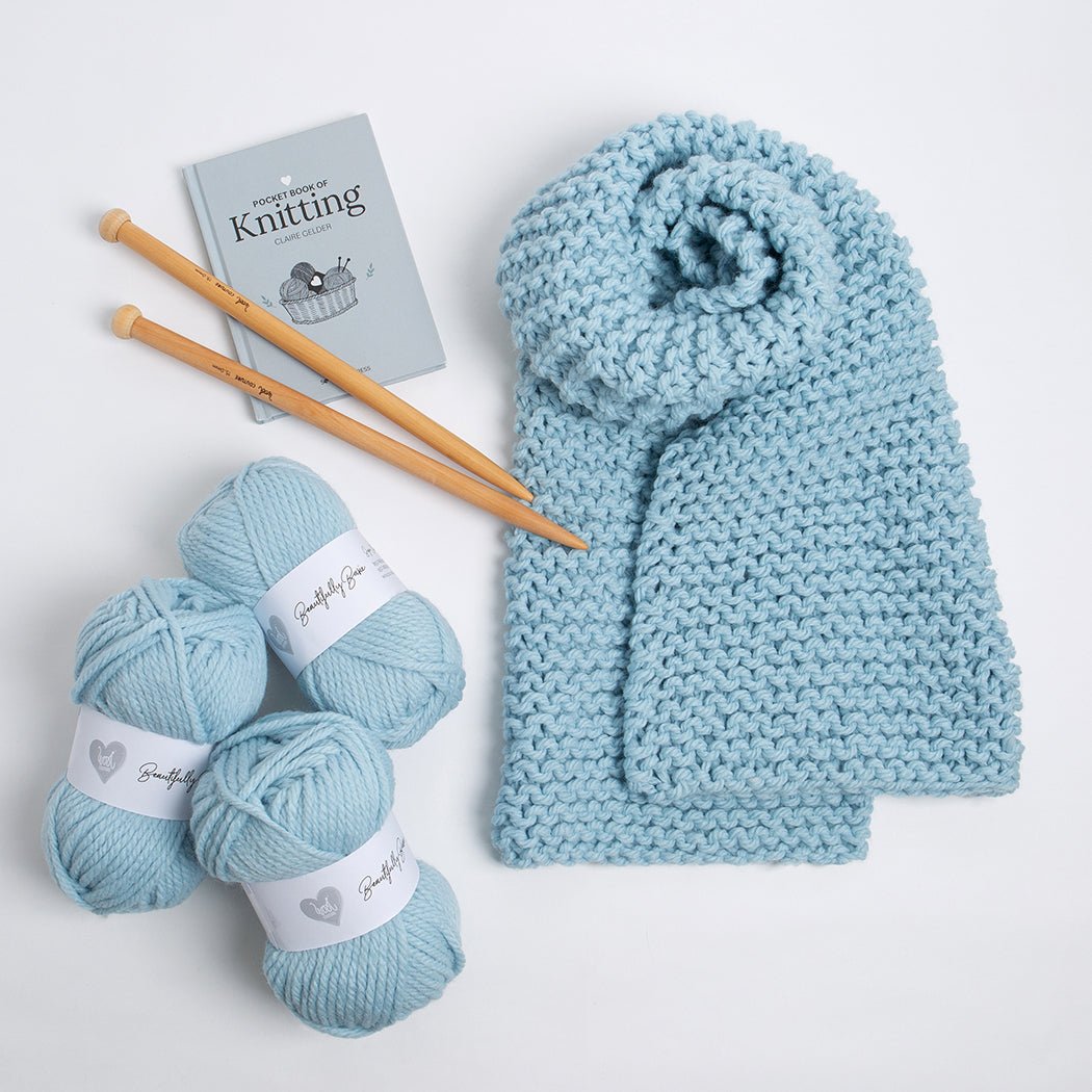 Premium Bronze Level Scarf Knitting Kit with Knitting Pocket Book - DIY Knitting Starter Set for Beginners, Cozy Winter Accessories Gift Idea for Women & Teens - Perfect for Home Crafting, Relaxation & Holiday Gifts