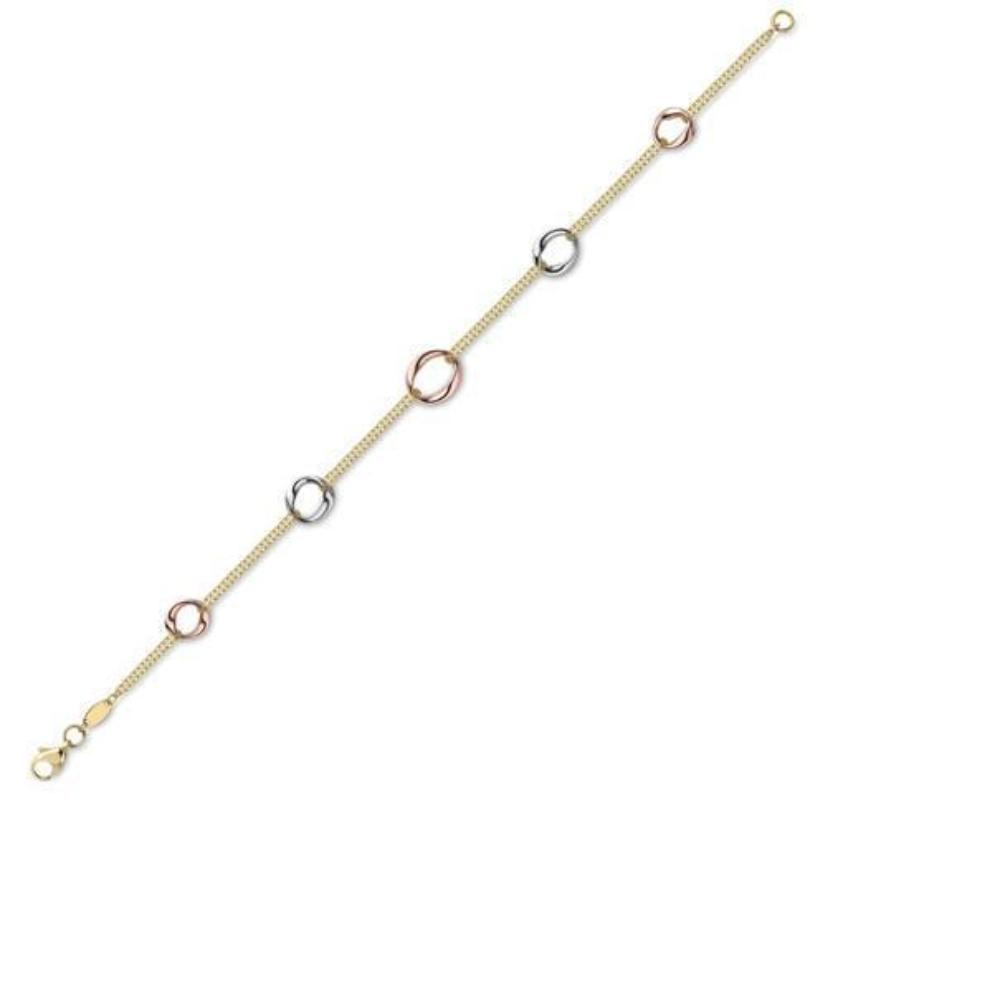 9ct Mixed Gold Twisted Loop Bracelet - Elegant Stackable Jewelry for Women, Perfect for Everyday Wear & Special Occasions