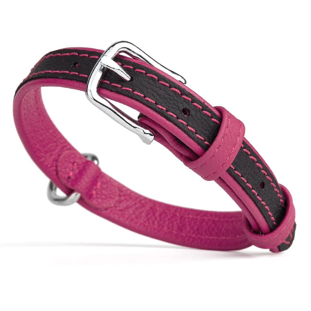 Durable Leather Dog Collar - Stretch & Chew Resistant - 6 Stylish Colors - Perfect for Training, Walking & Outdoor Adventures