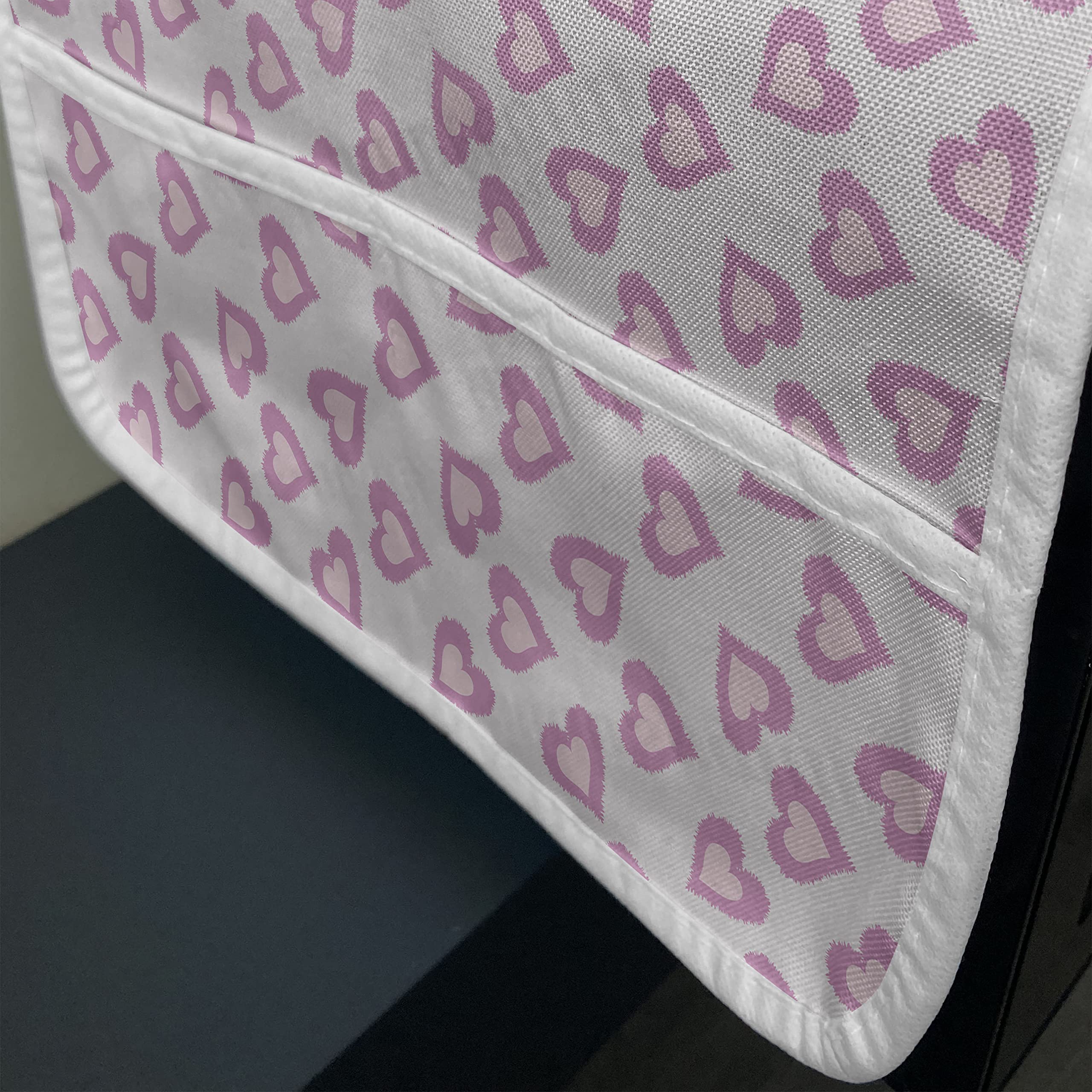 Ambesonne Microwave Oven Cover for Teens - First Love Inspired Vivid Heart Design, Waterproof Kitchen Organizer with Pockets, 36
