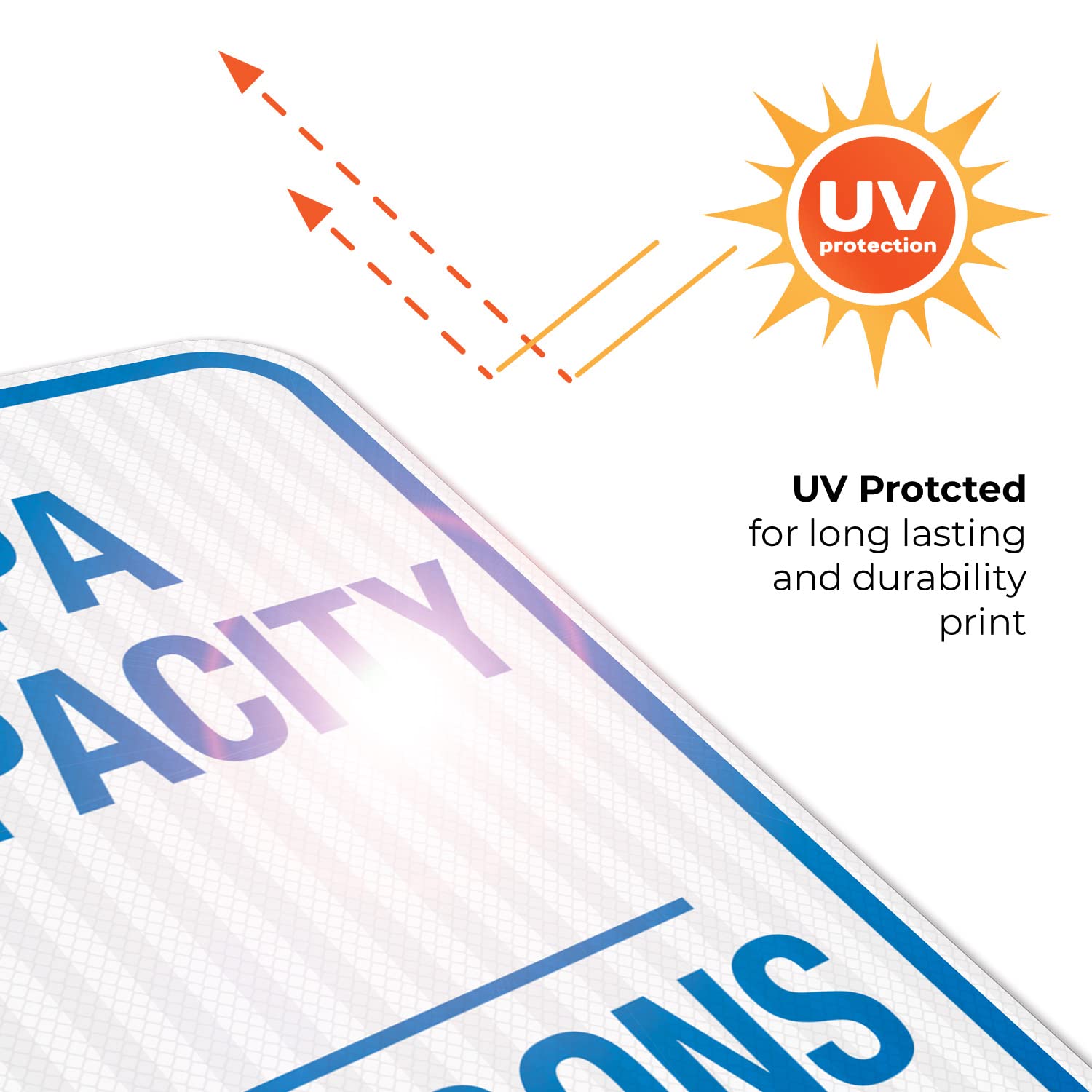3M EGP Reflective Aluminum Spa & Pool Capacity Sign - 12x18 Inches, Fade Resistant, Indoor/Outdoor Use (SI-6690) | Made in USA | Perfect for Spas, Swimming Pools, and Public Facilities