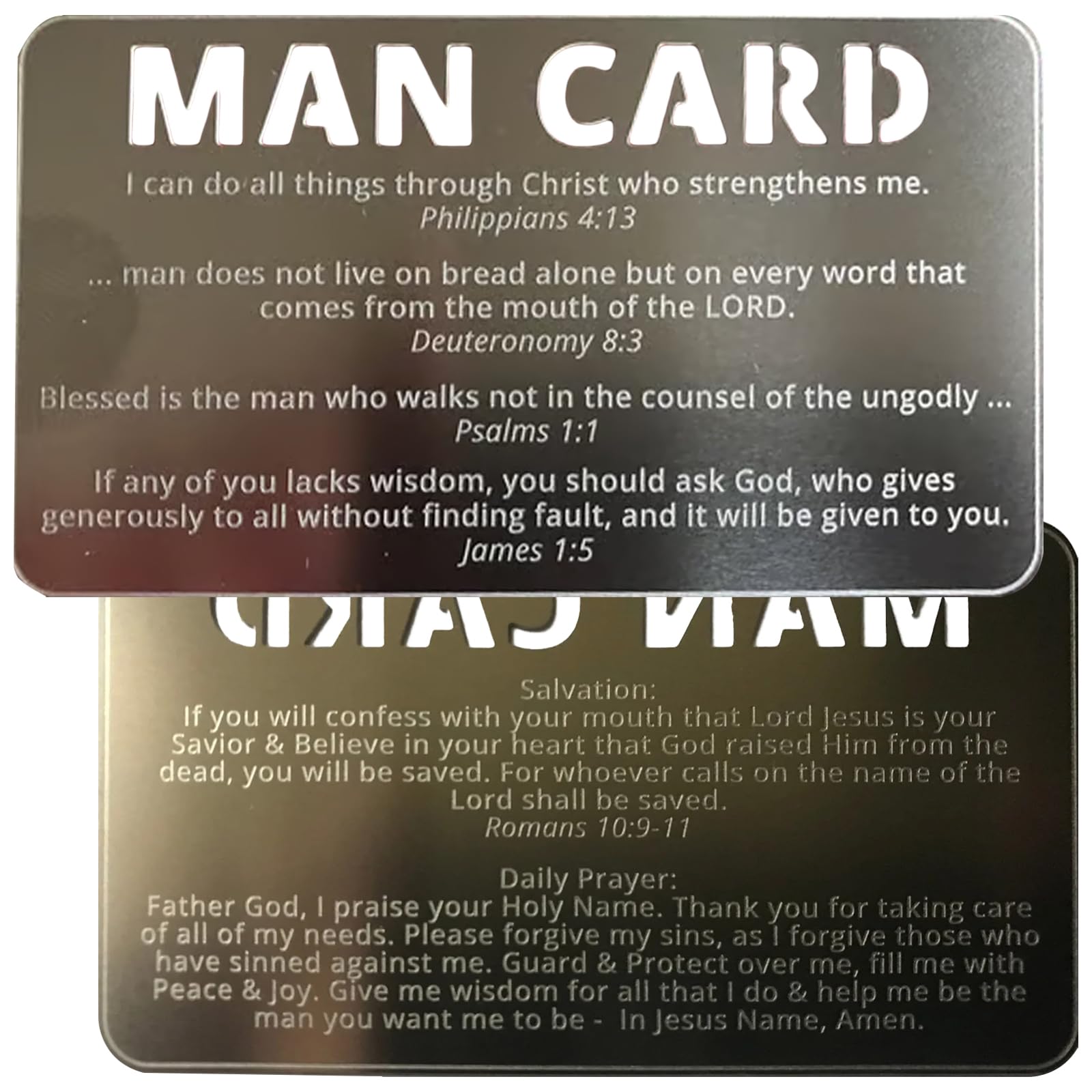 3.5 x 2 Inch Metal Bible Verse Prayer Cards - Inspirational Christian Gifts for Men & Women (5 Pack) - Perfect for Wallets, Daily Devotion, and Spiritual Encouragement