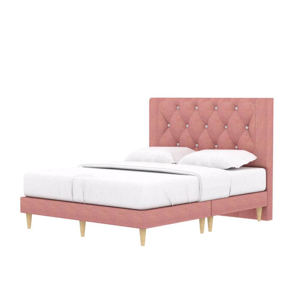 Hansen Fabric Bed Frame - Queen Size, Sturdy & Pet Friendly Platform Bed with Noise-Free Design for Bedroom & Guest Room Use