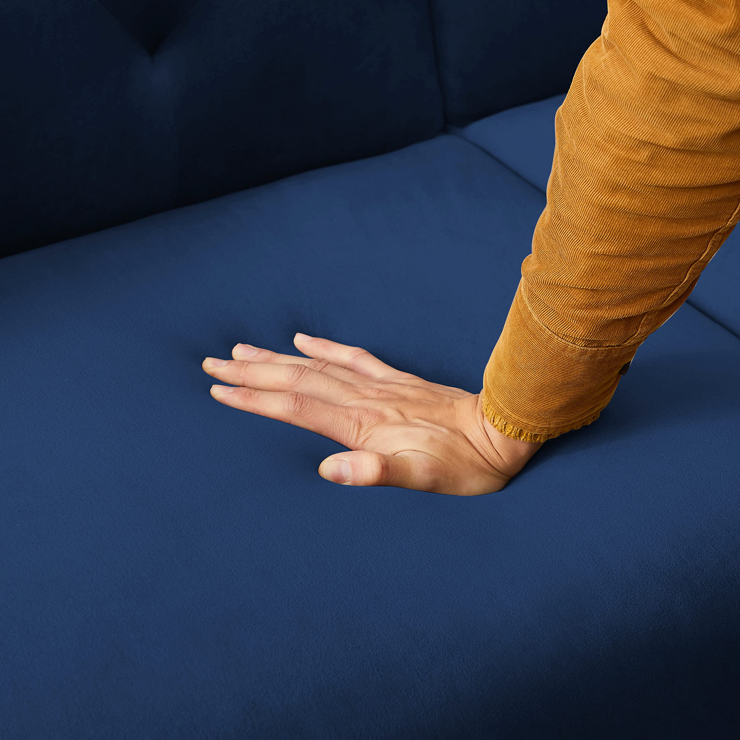 Modern Velvet Convertible Futon Sofa Bed - Soft Folding Loveseat Sleeper Couch for Small Spaces, Living Room, Apartment & Office - Perfect for Guest Room, Studio & Dormitory