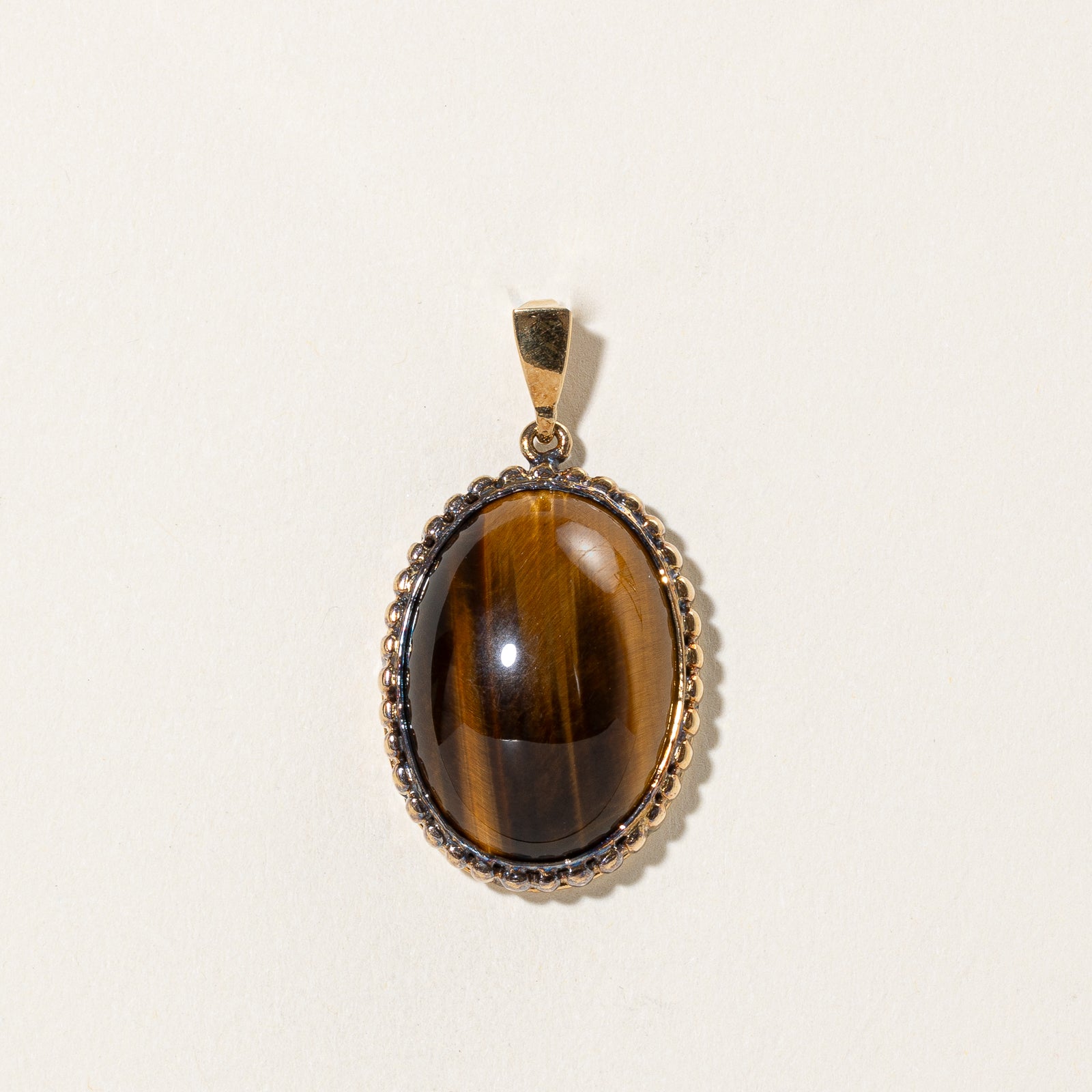 23.00ct Oval Cabochon Tiger's Eye Pendant - Natural Gemstone Jewelry for Women & Men - Perfect for Necklaces, Gifts & Spiritual Healing