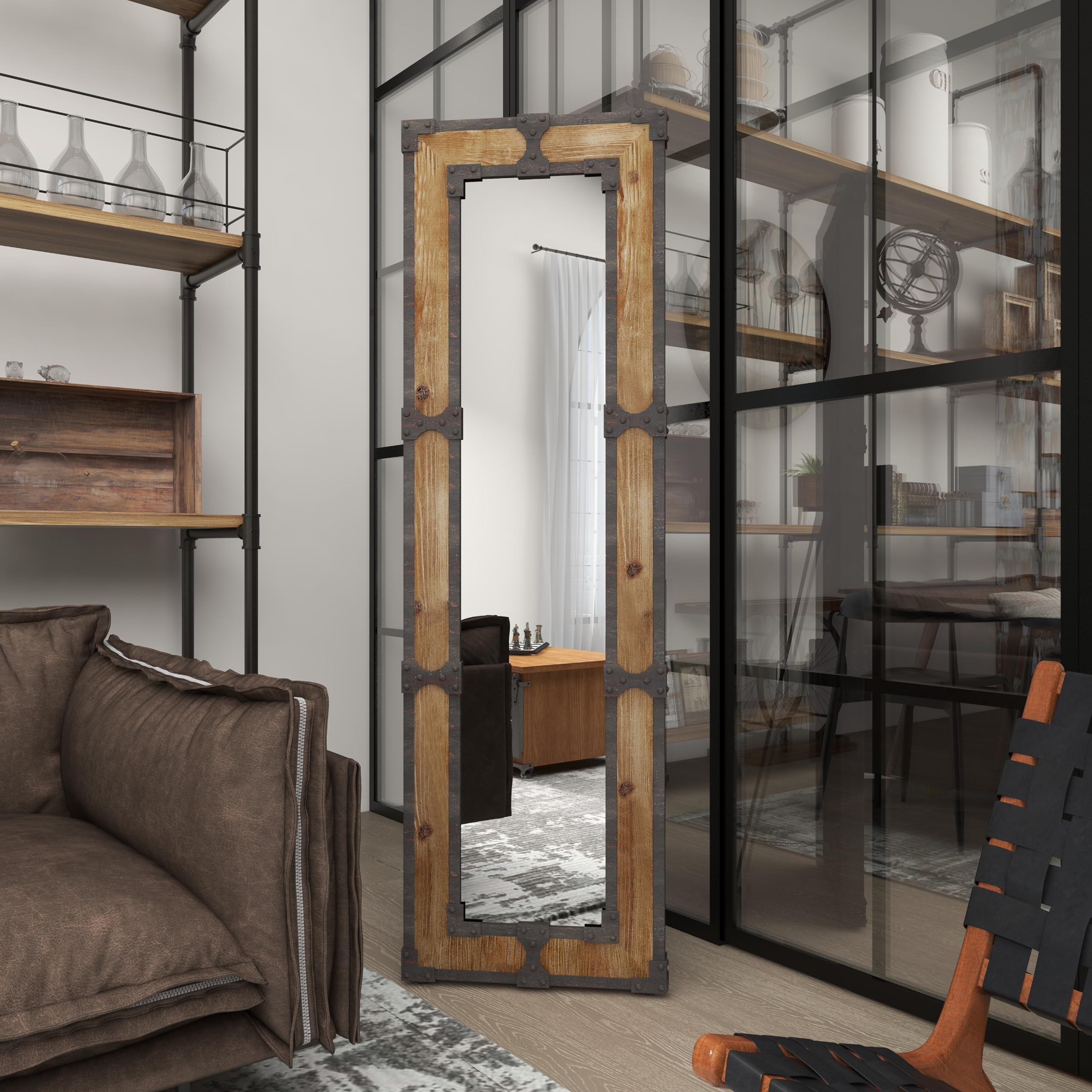 Deco 79 Full Length Wooden Floor Mirror - 21
