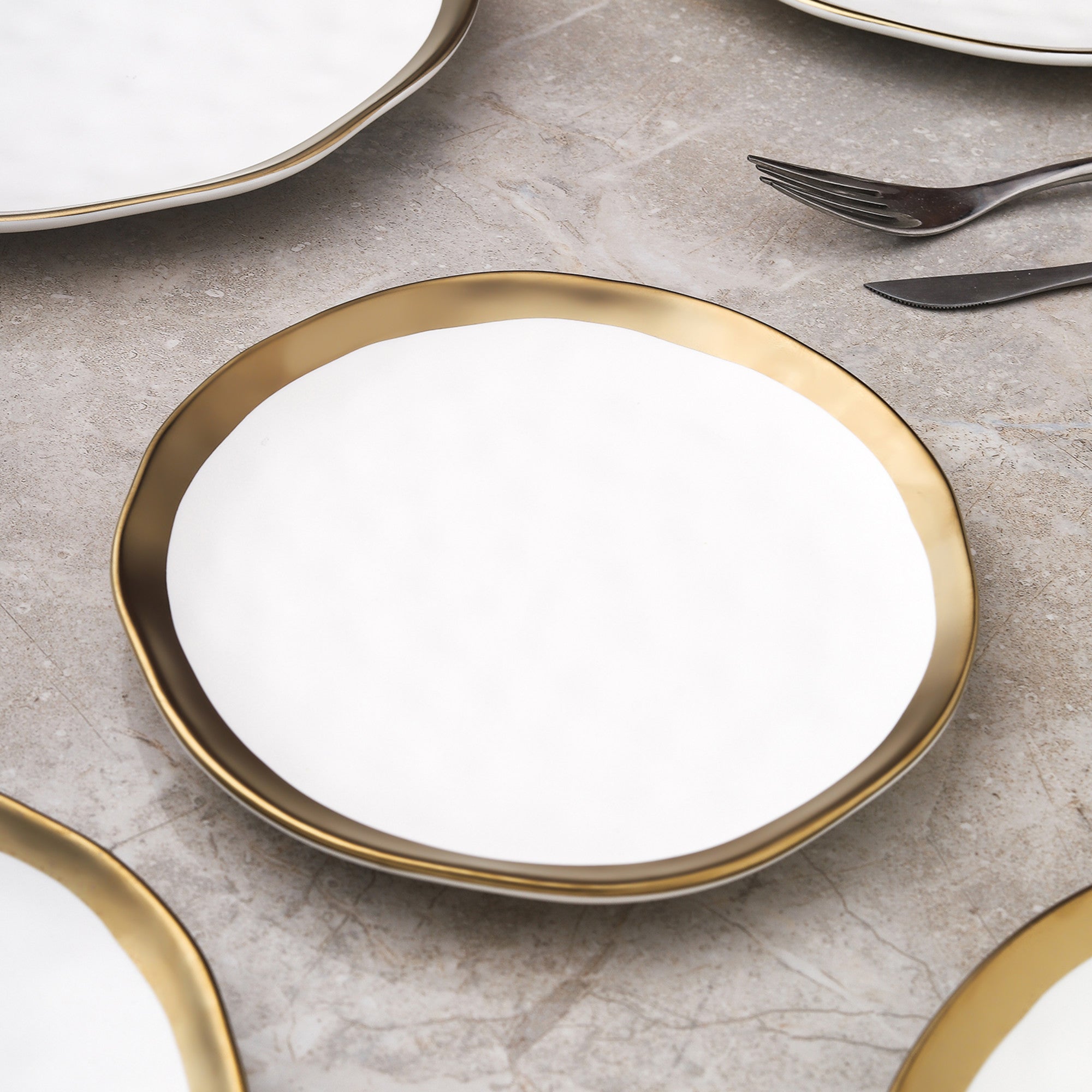 Florian Porcelain Salad Plate - Elegant White Dinnerware for Salads, Appetizers & Desserts - Perfect for Fine Dining, Parties & Everyday Use