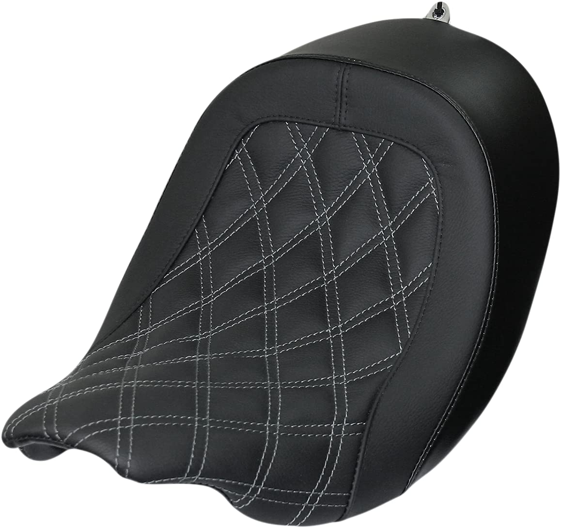 Danny Gray 21-414DIA Speedcradle Solo Motorcycle Seat - Double Diamond Stitch Design for Harley Davidson & Cruiser Bikes | Comfortable Riding for Long Trips & Daily Commutes