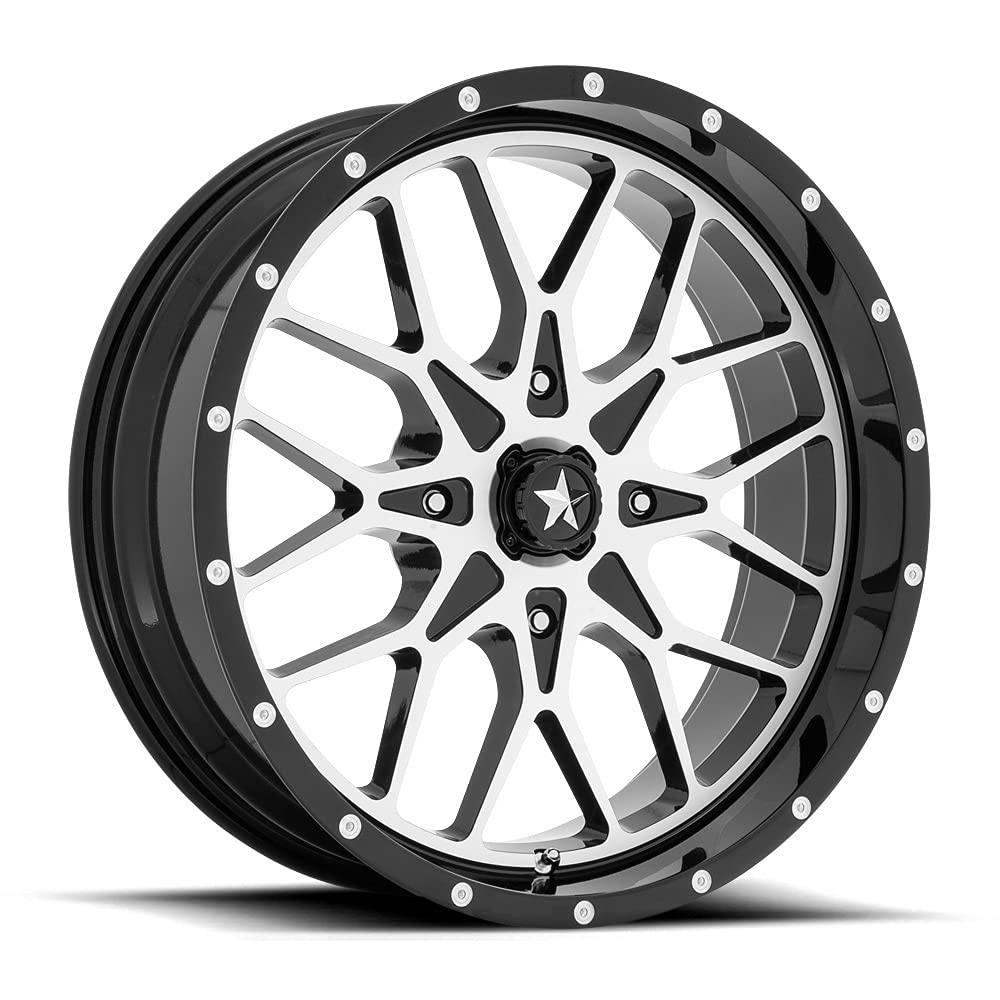 MA45 20X7 4X156 Black Machined Aluminum Wheel - 00MM Offset | Perfect for Jeep Wrangler & Off-Road Vehicles | Durable Alloy Rims for Adventure & Daily Driving