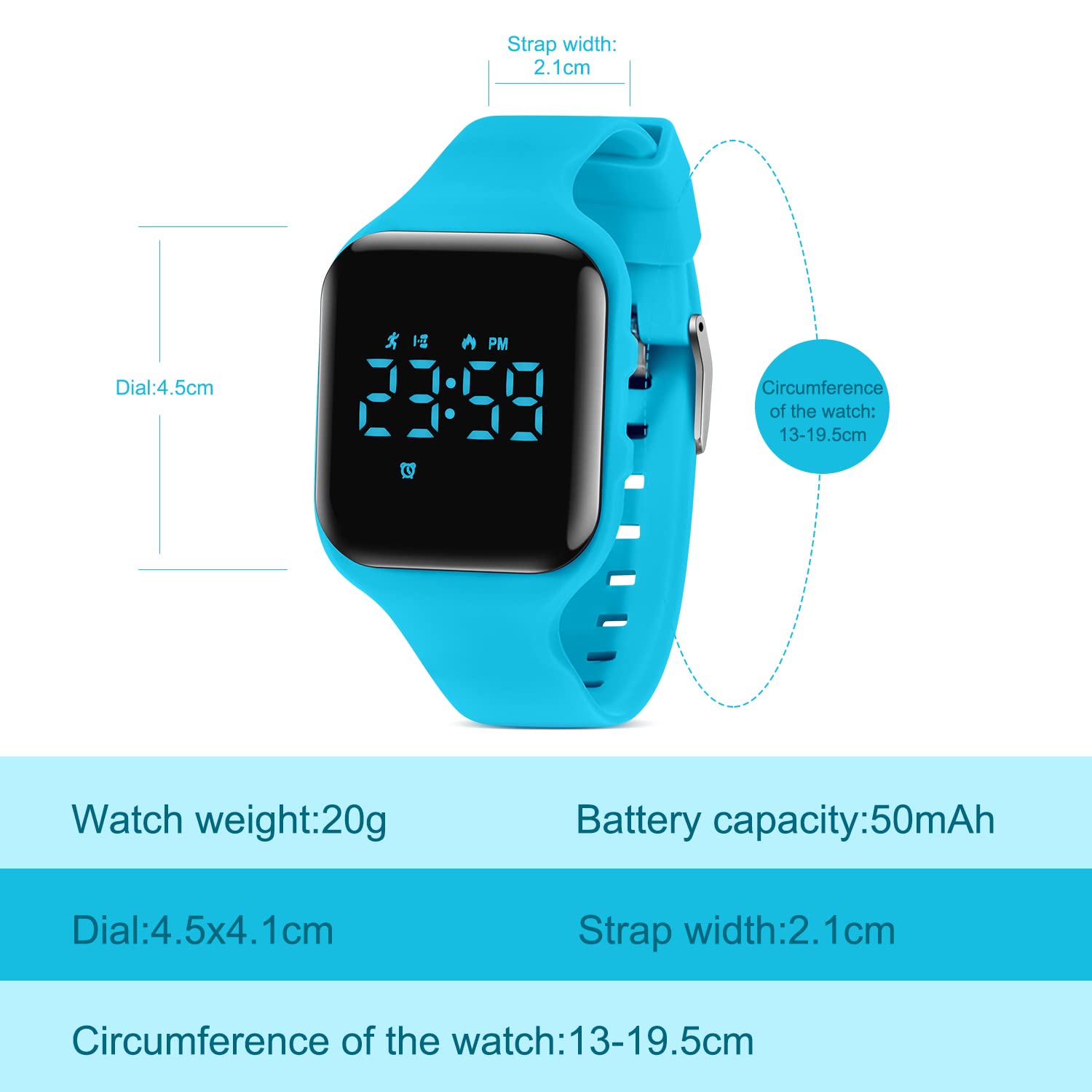 Digital Kids Watch for Boys & Girls Ages 5-12 - Waterproof Fitness Tracker with Alarm, Stopwatch & Step Counter - No App Needed - Perfect Sports Watch Gift for Children & Teens - Ideal for School, Sports & Outdoor Activities