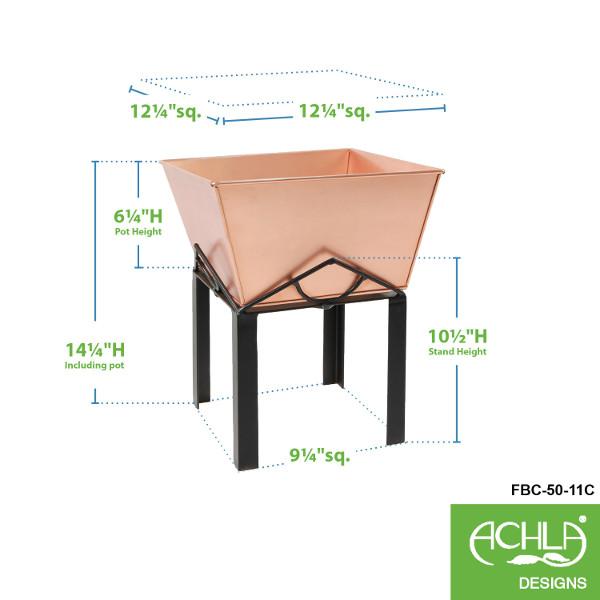 Marion Planter with Copper Plated Flower Box - Elegant Indoor/Outdoor Garden Decor for Home, Patio & Office Spaces