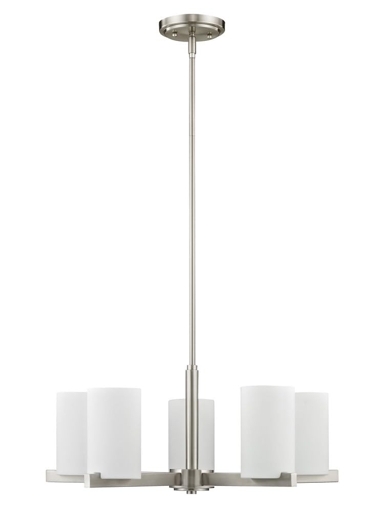 Livex Lighting 1325-91 Astoria 5-Light Chandelier in Brushed Nickel Finish - Elegant Ceiling Light Fixture for Dining Room, Living Room & Bedroom Decor