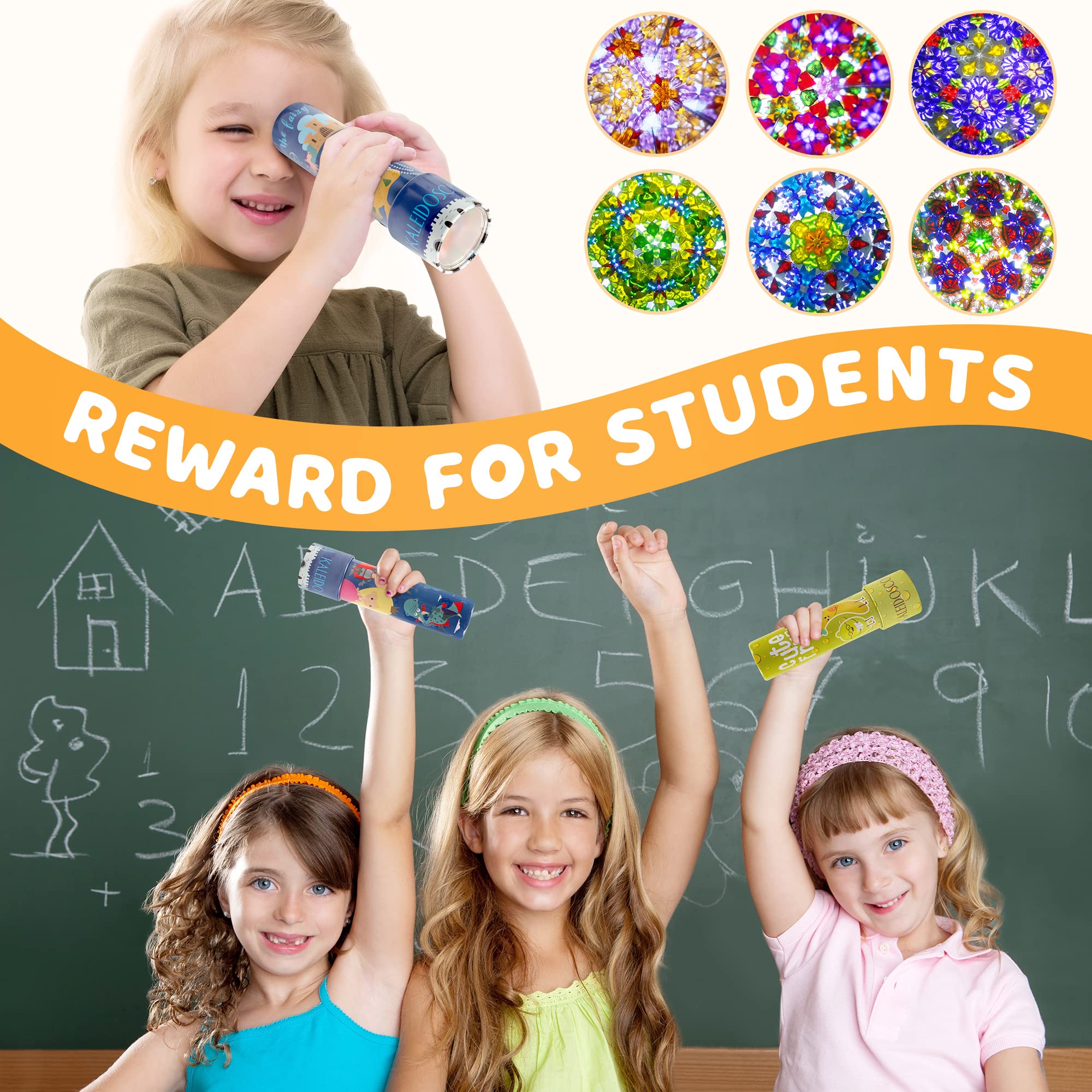 D-FantiX Classic Tin Kaleidoscope 2-Pack - Retro Educational Toys for Kids Birthday & Christmas Gifts