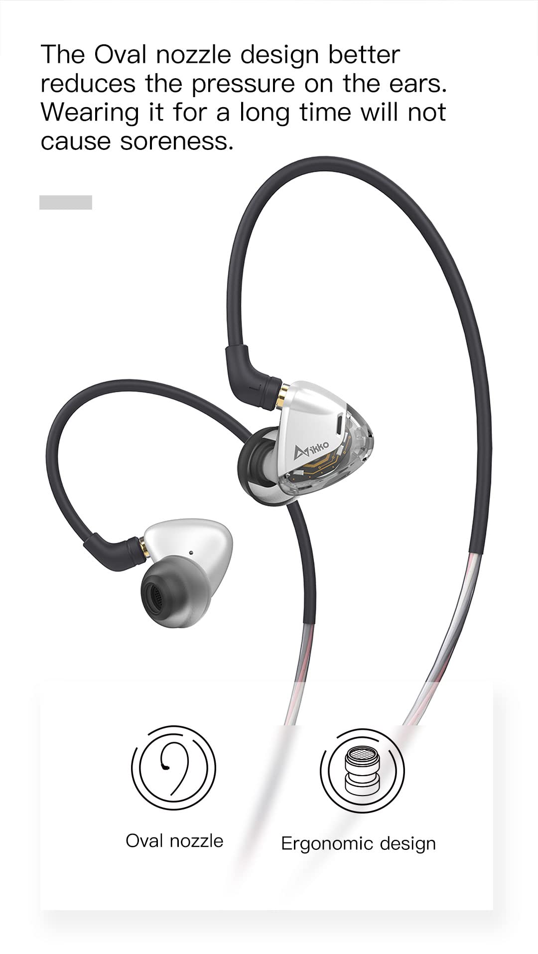 IKKO Opal OH2 HiFi Wired Earphones with Detachable MMCX Cable - High Resolution Dynamic Driver In-Ear Monitors for Audiophiles & Musicians (Yellow) - Perfect for Studio Recording, Gaming & Travel