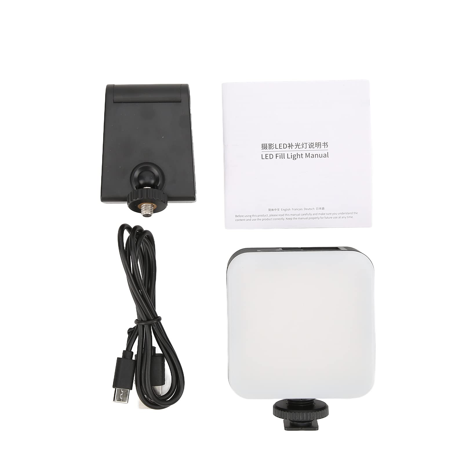 96 LED Panel Camera Light with 2 Color Temperatures, 1/4in Screw Hole & Rechargeable 2000mAh Battery - Dimmable Video Conference Lighting for Streaming, Photography & Zoom Meetings
