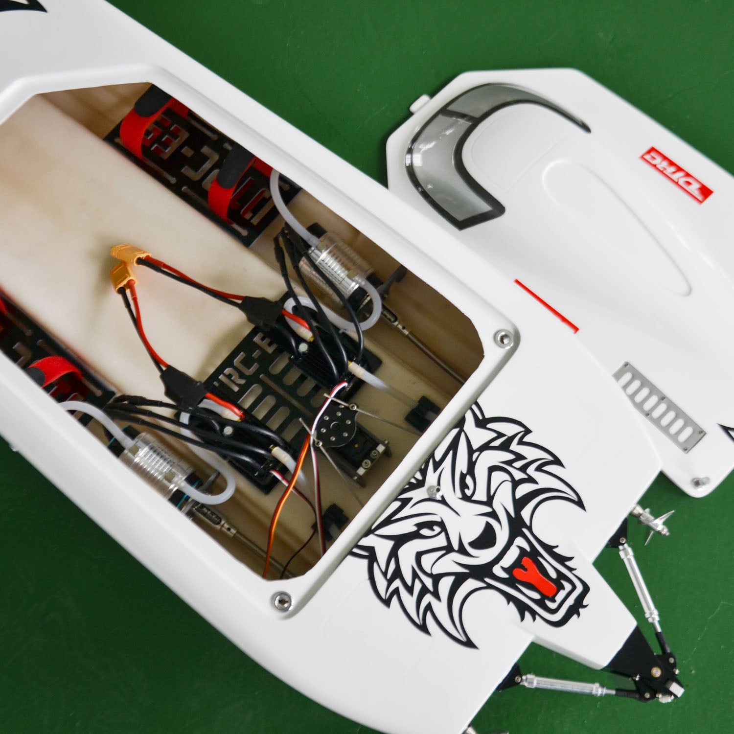 High-Speed E51 2.4GHz Fiber Glass RC Racing Boat - Dual Motor, Servo & ESC (Battery Not Included) - 1300mm x 360mm x 220mm, 100km/h DIY Model - Perfect for Competitive Racing, Lake Adventures & Hobby Enthusiasts
