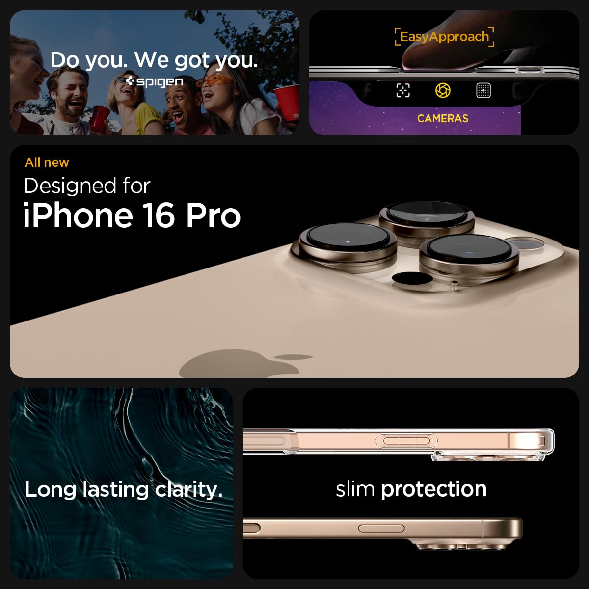 Spigen Ultra Hybrid Case for iPhone 16 Pro - Frost Clear Protective Cover | Shockproof & Scratch-Resistant | Perfect for Everyday Use, Travel & Outdoor Activities