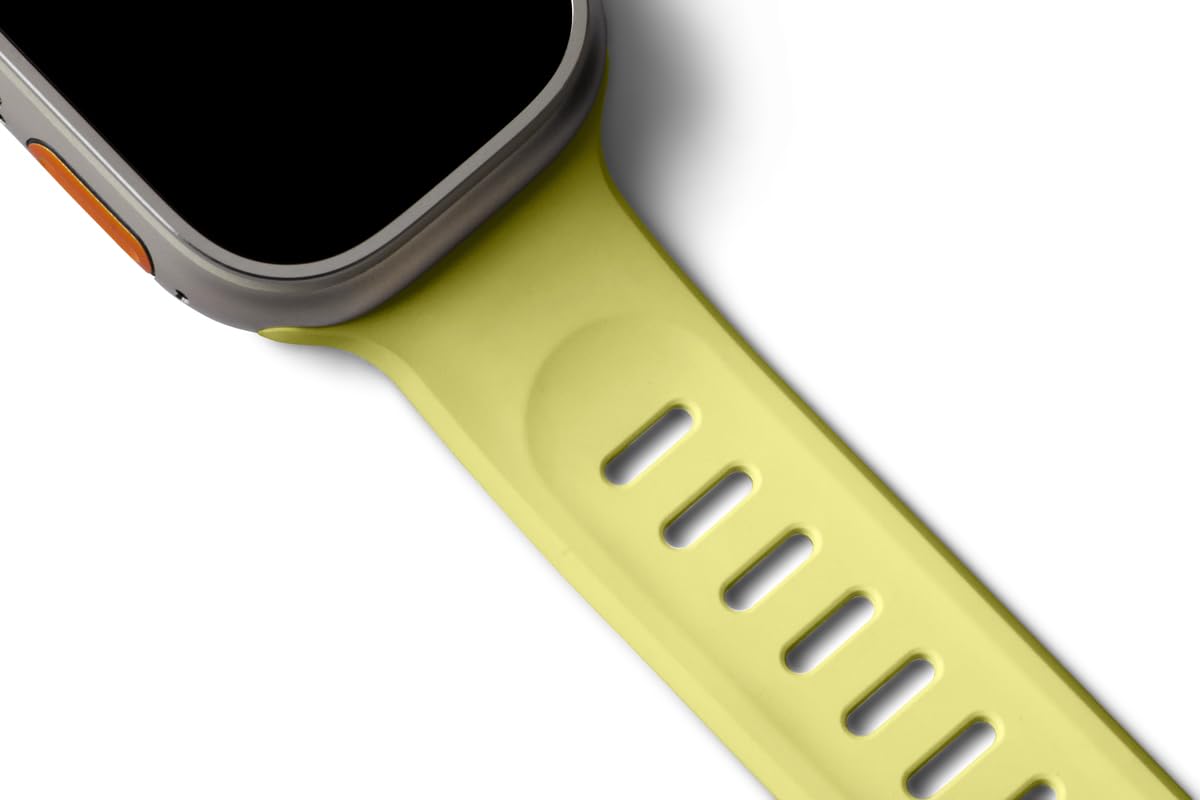 Bellroy Venture Watch Strap Large - Premium Leather Apple Watch Band Compatible with 42mm 49mm Series 1-9 & Ultra | Citrus Color | Perfect for Outdoor Adventures, Workouts & Everyday Wear