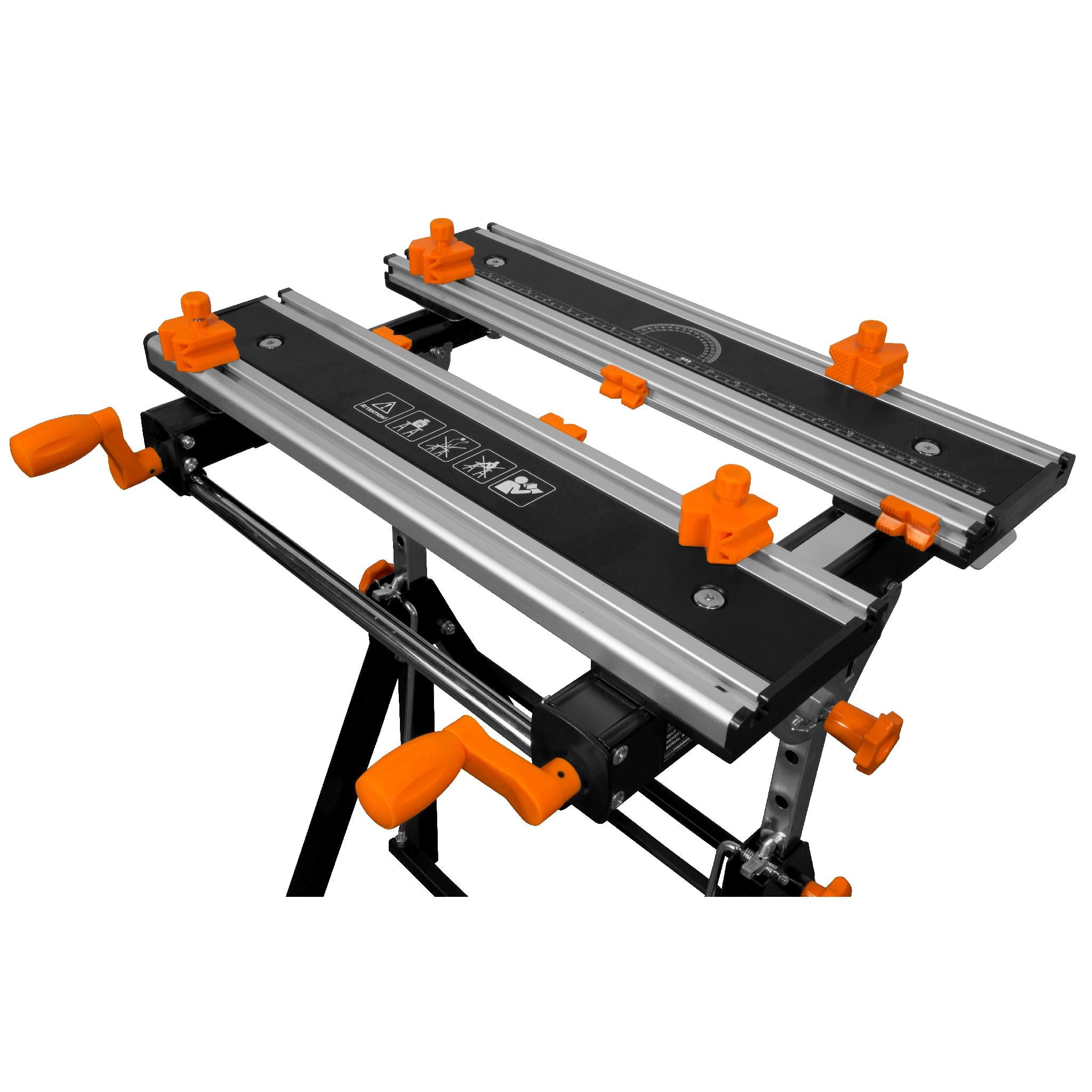WEN WB2322T 24-Inch Adjustable Height Steel Workbench with Tilting Top & 8 Sliding Clamps - Portable Work Table for Woodworking, DIY Projects & Home Garage Use