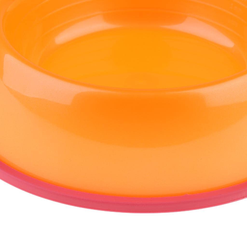 SECRET DESIRE Plastic Pet Feeder Bowl - Dog & Cat Food Dish with Non-Slip Base - Durable Water & Food Container for Pets (Orange) - Perfect for Indoor/Outdoor Feeding Stations