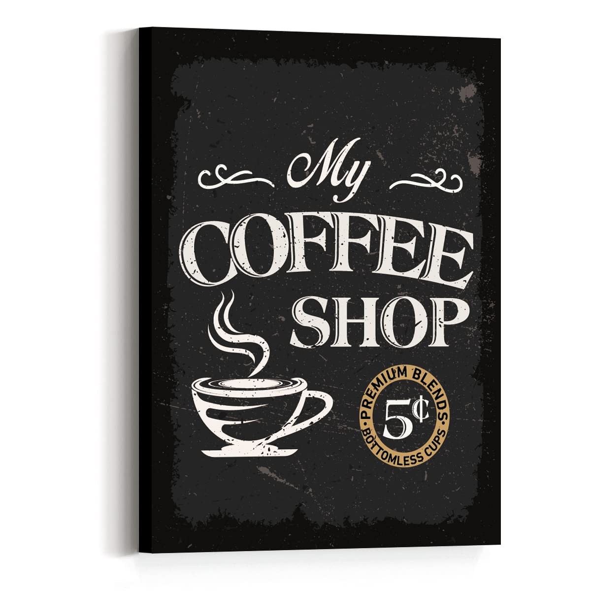 Vintage Coffee Quote Canvas Prints - Coffee Shop Wall Art Decor for Home & Office - Perfect Gift for Coffee Lovers (Men & Women) - Great for Cafes, Kitchens & Living Rooms