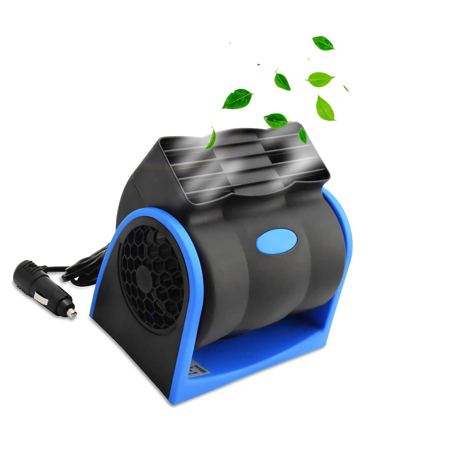 KAGOR 12V Car Dash Fan - Ultra Quiet No-Leaf Cooling, Powerful RV Ventilation System, Squirrel Cage Blower with 2-Speed Settings & Cigarette Lighter Plug for Auto, SUV, Van - Perfect for Road Trips, Camping & Summer Driving Comfort