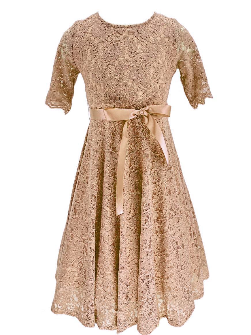 Vintage Lace Flower Girl Dress - White Princess Party Gown for Weddings, Baptisms & Special Occasions