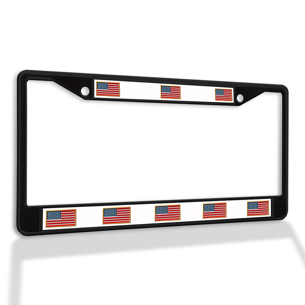 Premium Metal Insert License Plate Frame - American Weatherproof Car Accessories - Black 2-Hole Design - Durable Solid Insert for Cars & Trucks - Perfect for Everyday Driving & Custom Vehicle Styling