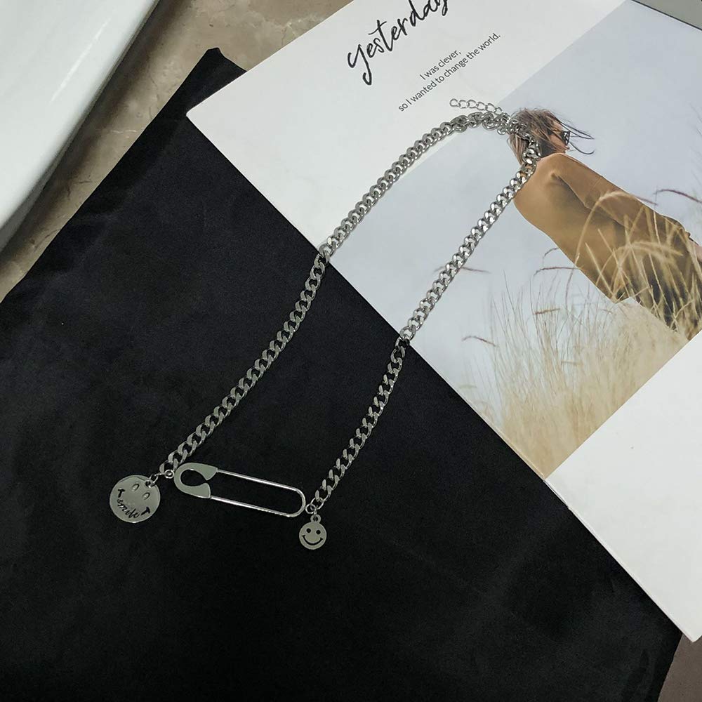 Punk Steel Sequins Stackable Layered Necklace - Silver Choker Necklace for Women & Girls | Minimalist Statement Jewelry | Perfect for Concerts, Parties & Everyday Wear