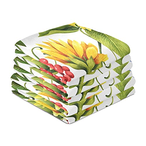 Floral Sunflowers & Poppies Kitchen Towels Set of 4 - 18x28 Inch Absorbent Dish Cloths for Drying Dishes, Home Decor & Kitchen Accessories | Perfect for Farmhouse, Rustic & Country Style Kitchens