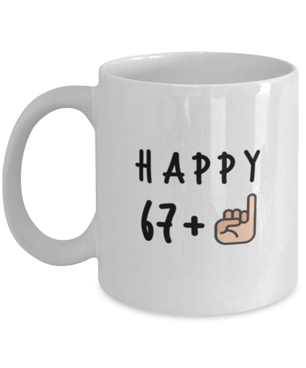 68th Birthday Mug - Funny 68 Add a Little Finger Coffee Cup for Him - 11oz Ceramic Gift for Dad, Grandpa - Perfect for Office, Home & Birthday Celebrations
