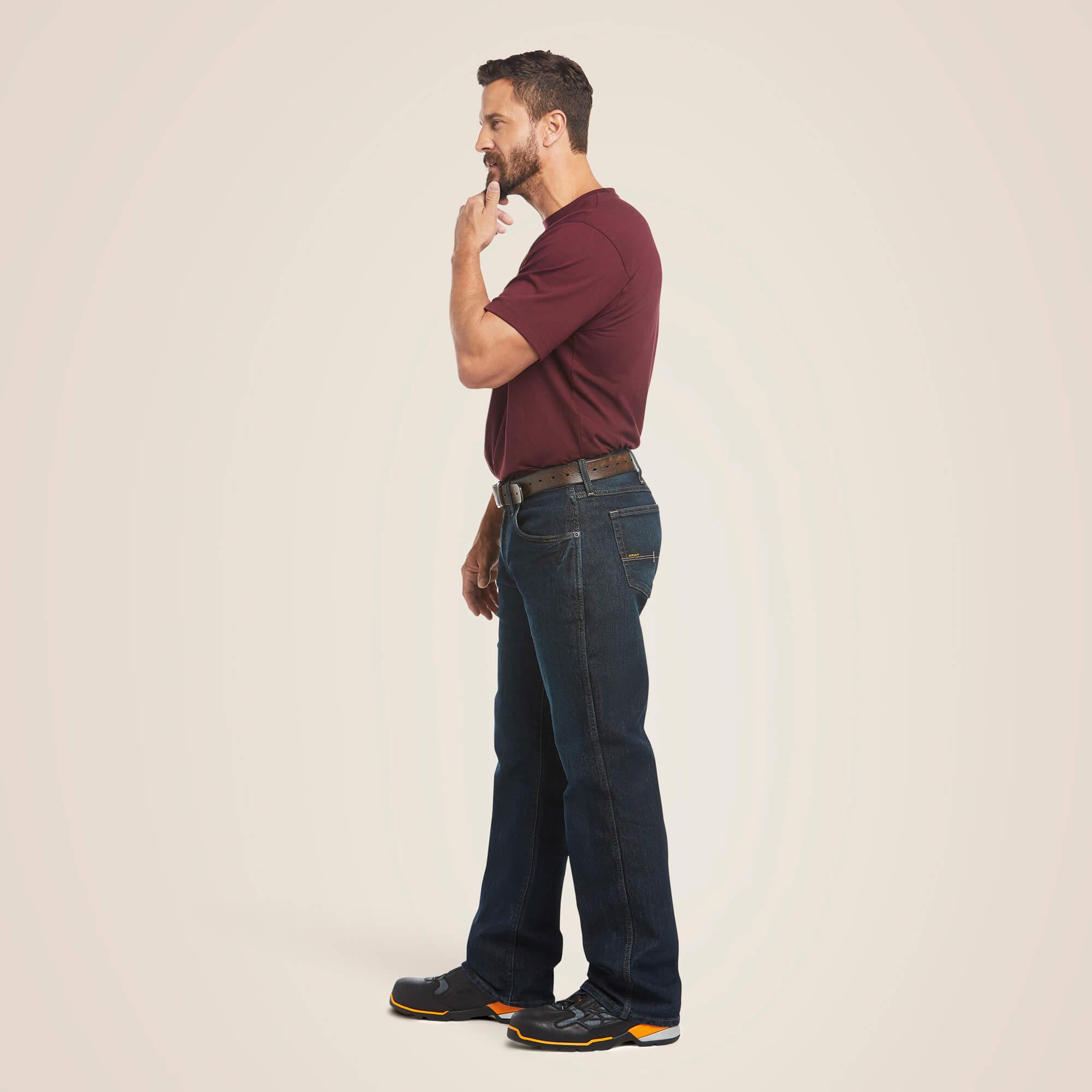 DuraStretch M5 Straight Leg Stackable Jeans for Men - Comfortable & Durable Denim Pants for Work, Casual Wear & Everyday Style