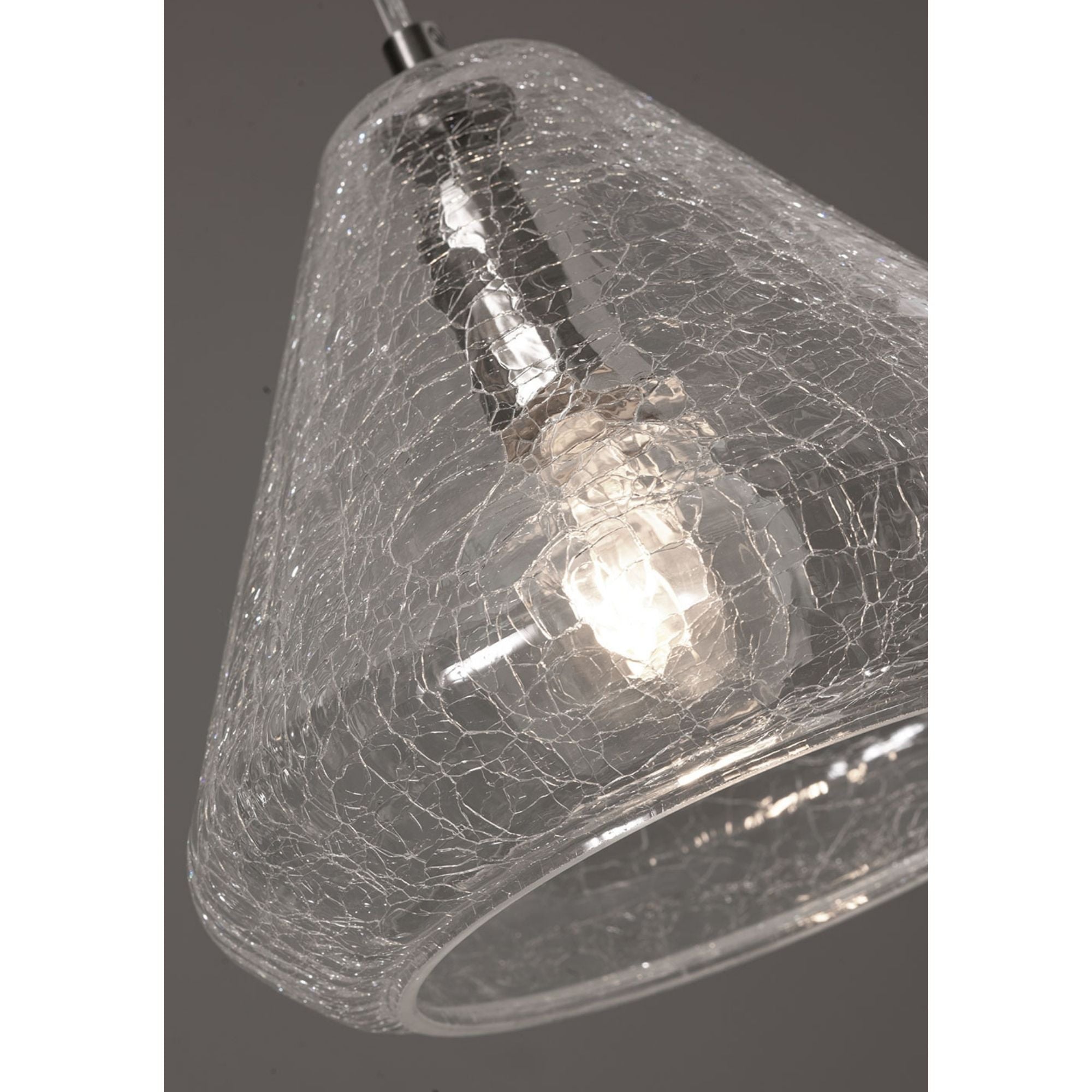 Armitage 3-Light Pendant Lighting Fixture - Satin Nickel Finish with Clear Crackle Glass Shades - Perfect for Kitchen Island, Dining Room or Entryway Lighting