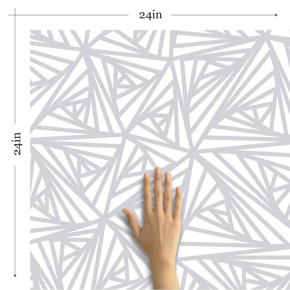Grey Geometric Peel and Stick Removable Wallpaper - Self-Adhesive Decorative Wall Covering for Bedroom, Living Room & Office Decor