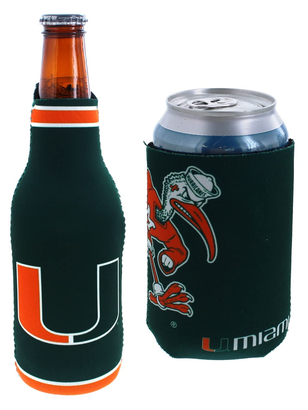 College Team Color Logo Insulated Can & Bottle Holder Beverage Cooler Set - Perfect for Tailgating, BBQs, and Game Day Parties