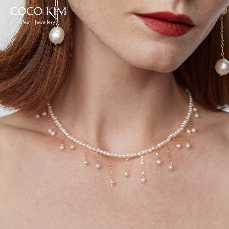 COCOKIM Embellished Half Circle Raindrop Choker Necklace for Women - Elegant Layered Crystal Pendant Jewelry for Party, Wedding & Evening Wear