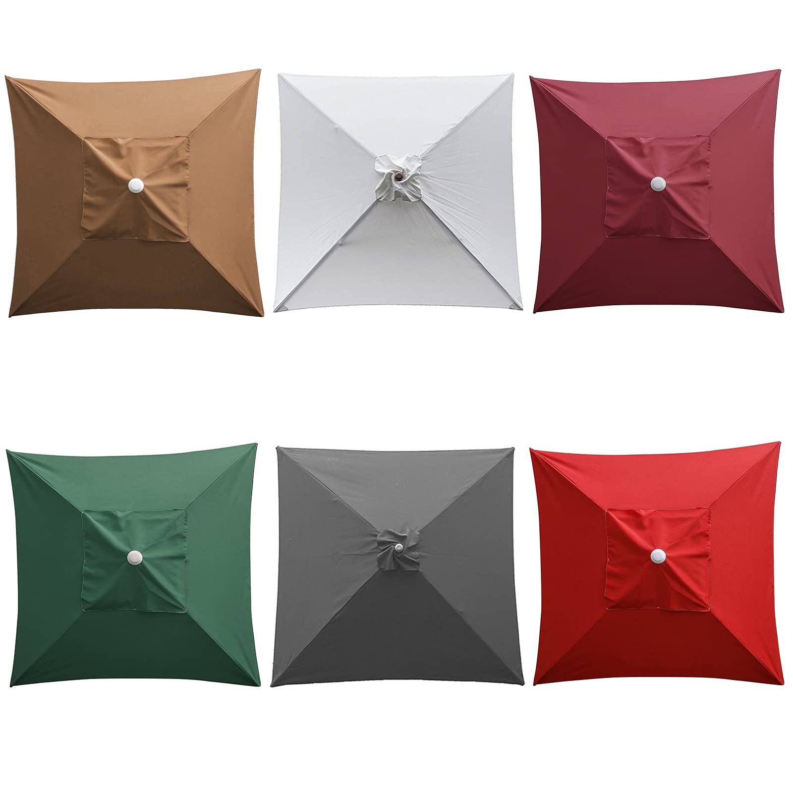 6.5x6.5ft Square Patio Umbrella Canopy Replacement - Grey for Outdoor Dining