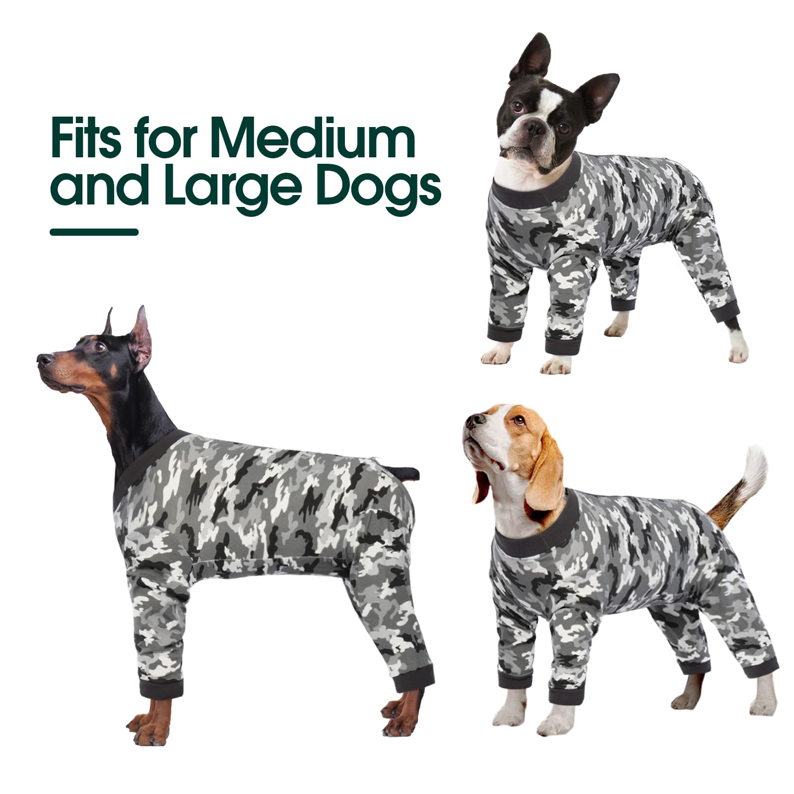 Kuoser Dog Surgery Recovery Suit for Female Spay - Soft Long Sleeve Dog Pajamas, Post-Surgery Onesie with Zipper - E-Collar Alternative for Comfortable Healing - Perfect for Post-Op Care, Wound Protection, and Stress-Free Recovery