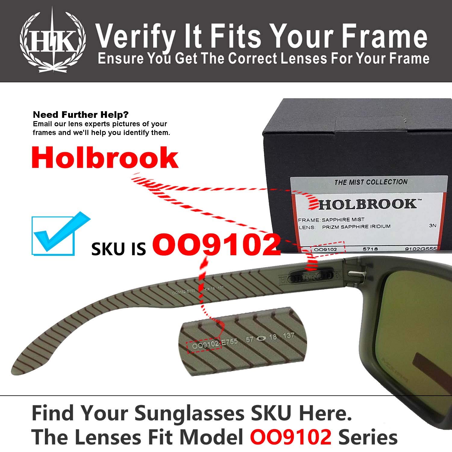 HKUCO Replacement Lenses for Oakley Holbrook Sunglasses - Polarized Lens for Men - UV Protection, Anti-Glare - Perfect for Driving, Fishing & Outdoor Sports