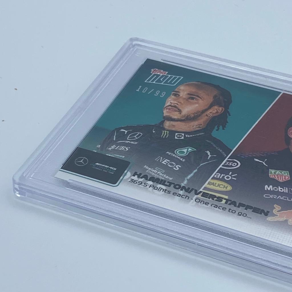 PSA 9 Graded 10/99 Hamilton vs Verstappen #78 F1 Racing Card - 369.5 Points Each - Teal & Red Colors - Perfect for Collectors and F1 Fans Display