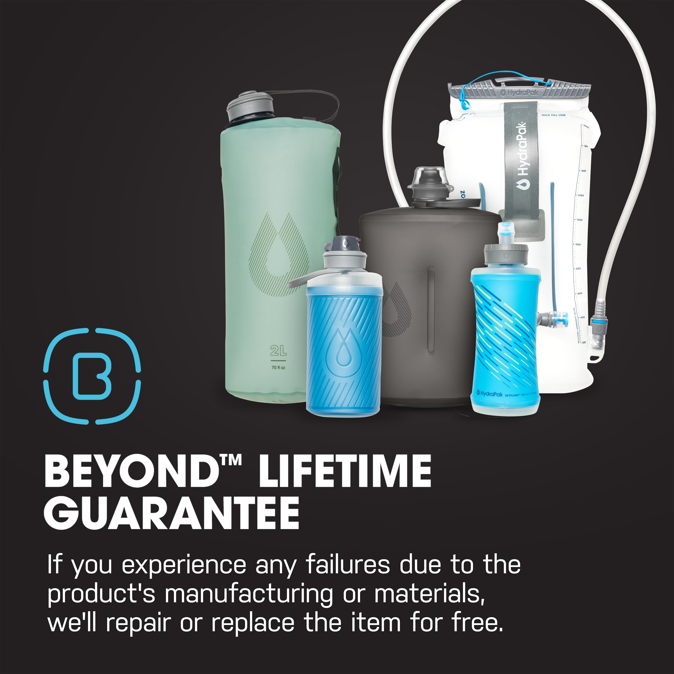 HydraPak Flux+ 1.5L Collapsible Water Bottle with Filter - BPA Free Ultra Light Backpacking Bottle, Leakproof Twist Cap, Clear Design - Perfect for Hiking, Camping and Outdoor Adventures